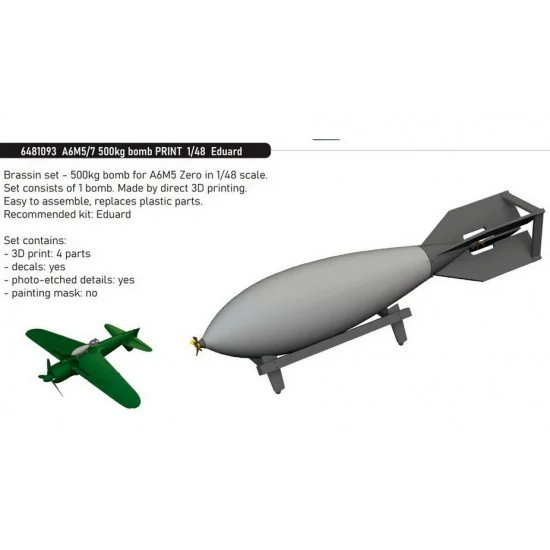 Eduard 6481093 1/48 Mitsubishi A6M5/7 500kg Bomb for Eduard kits - Model Planes
