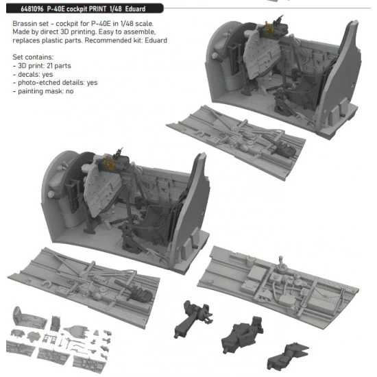 Eduard 6481096 1/48 P-40E Warhawk Cockpit for Eduard kits