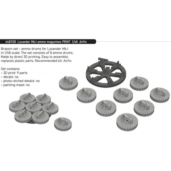 Eduard 6481120 1/48 Lysander Mk.I Ammo Magazines for Airfix kits - Model Planes