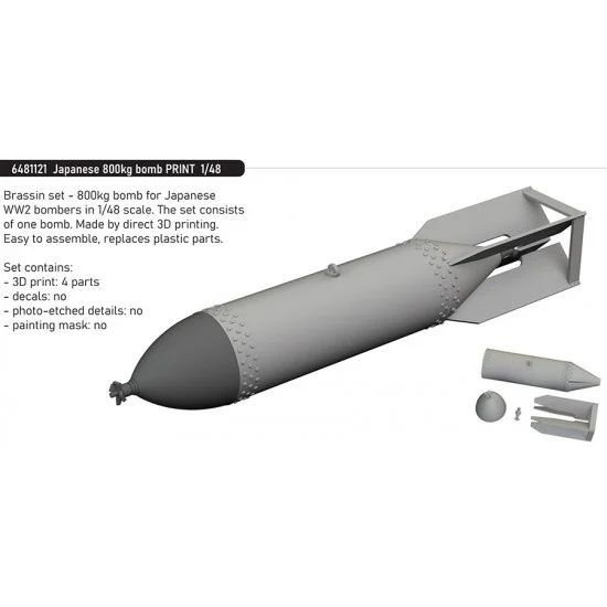 Eduard 6481121 1/48 Japanese 800Kg Bomb - Model Planes