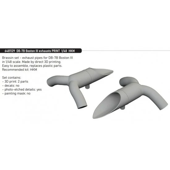 Eduard 6481129 1/48 DB-7B Boston III Exhausts for HK Models