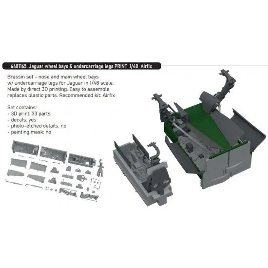 Eduard 6481165 1/48 SEPECAT Jaguar Wheel Bays and Undercarriage Legs for Airfix kits - Model Planes