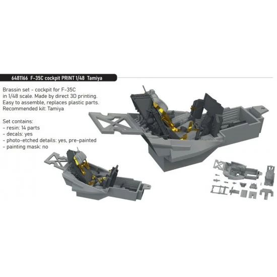 Eduard 6481166 1/48 F-35C Lightning II Cockpit set for Tamiya kits