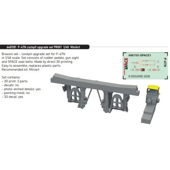 Eduard 6481181 1/48 P-47N Thunderbolt Cockpit Upgrade Set for MiniArt kits