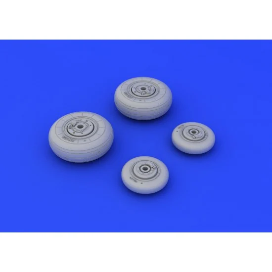 Eduard 672090 1/72 Mikoyan MiG-29 Fulcrum Wheels Set for Trumpeter kit (2 Main Wheels+2 Front Wheels)