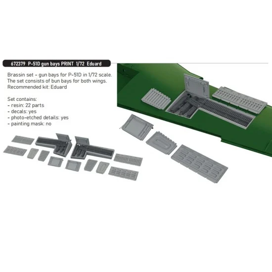 Eduard 672379 1/72 P-51D Mustang Gun Bays for Eduard kits