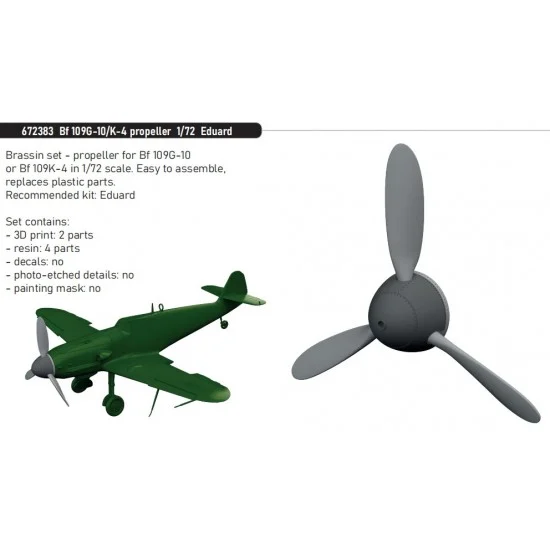Eduard 672383 1/72 Messerschmitt Bf 109G-10/K-4 Propeller for Eduard kits