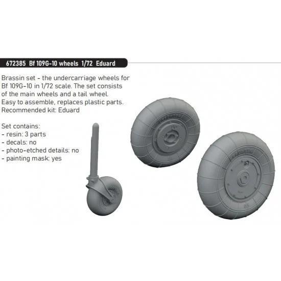 Eduard 672385 1/72 Messerschmitt Bf 109G-10 Wheels for Eduard kits