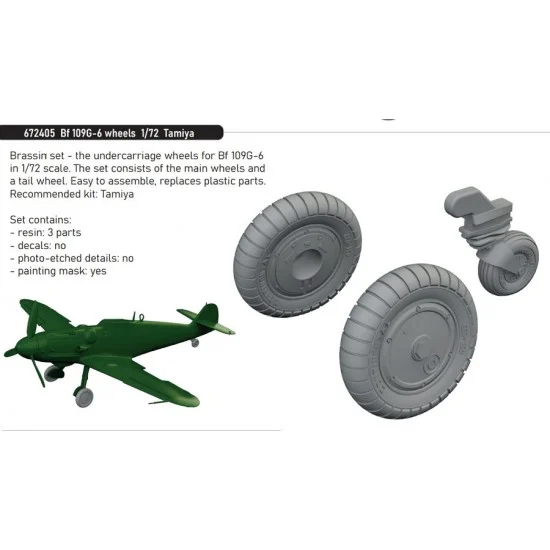 Eduard 672405 1/72 Bf 109G-6 Wheels for Tamiya kits