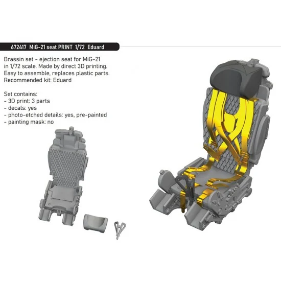 Eduard 672417 1/72 MiG-21 Fishbed Seat for Eduard kits