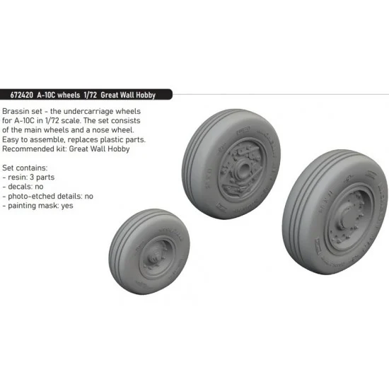 Eduard 672420 1/72 A-10C Wheels for Great Wall Hobby kits