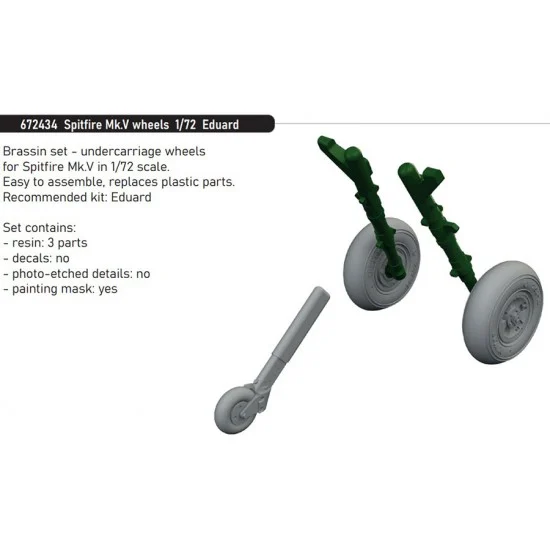 Eduard 672434 1/72 Spitfire Mk.V Wheels for Eduard kits - Model Planes