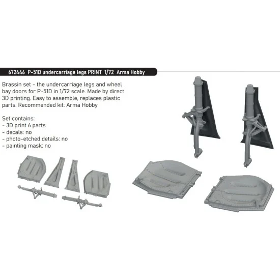 Eduard 672446 1/72 P-51D Mustang Undercarriage Legs for Arma Hobby kits