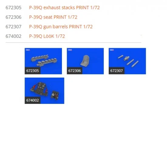 Eduard 674003 1/72 Bell P-39Q Airacobra Detail Parts for Arma Hobby kits