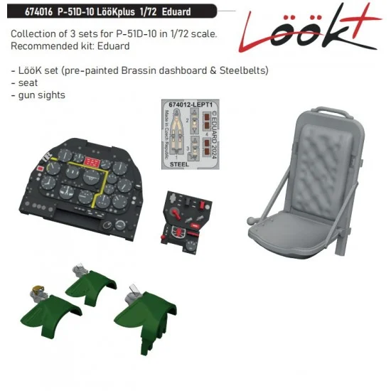 Eduard 674016 1/72 P-51D-10 Mustang Detail Parts for Eduard kits