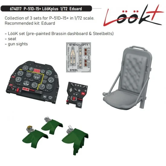 Eduard 674017 1/72 P-51D-15+ Mustang Detail Parts for Eduard kits