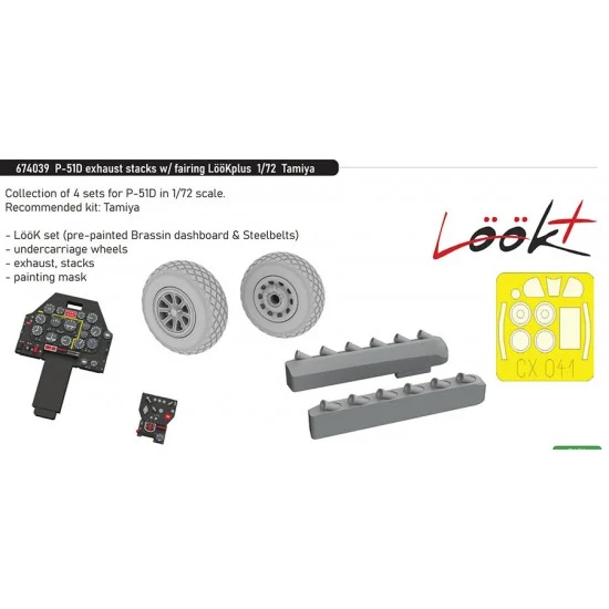 Eduard 674039 1/72 P-51D Mustang Exhaust Stacks with Fairing Detail Parts for Tamiya kits