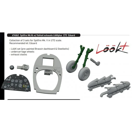Eduard 674062 1/72 Spitfire Mk.Vb W/ Fishtail Exhausts Detail Set for Eduard kits - Model Planes