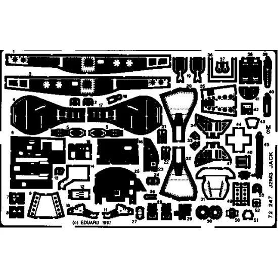 Eduard 72247 Photoetch for 1/72 Mitsubishi J2M3 Raiden for Hasegawa kit - Model Planes
