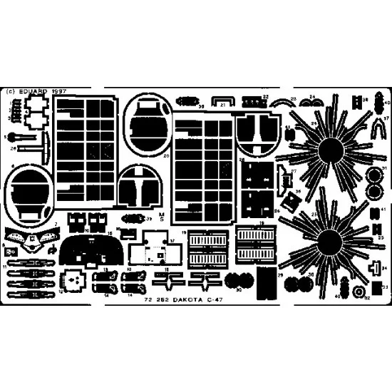 Eduard 72252 Photoetch for 1/72 Douglas C-47 Skytrain for Italeri kit