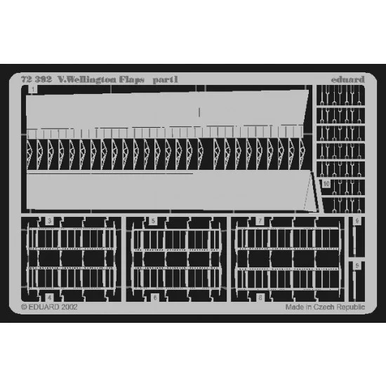 Eduard 72392 Photoetch for 1/72 Vickers Wellington Flaps for MPM kit - Model Planes