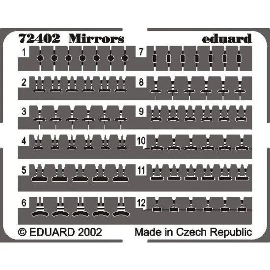 Eduard 72402 Photoetch for 1/72 Mirrors - Model Planes