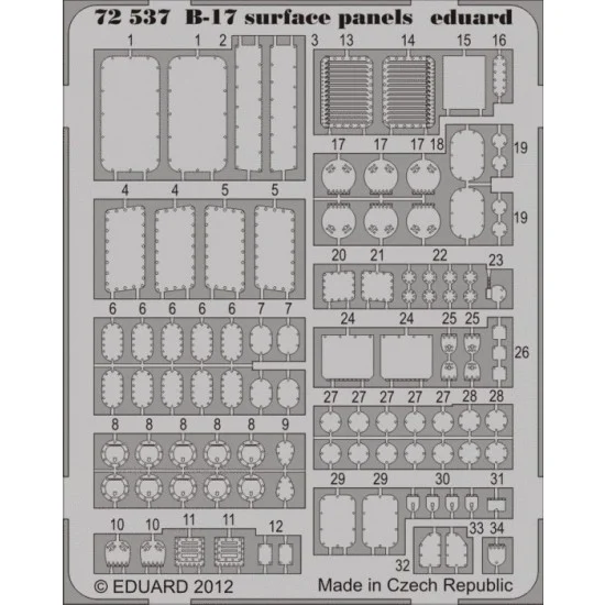 Eduard 72537 1/72 Boeing B-17 Flying Fortress Surface Panels for Revell kit