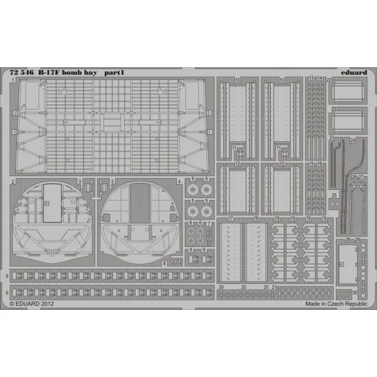 Eduard 72546 1/72 Boeing B-17F Flying Fortress Bomb Bay for Revell kit