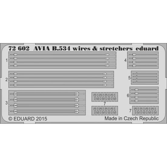 Eduard 72602 1/72 Avia B.534 Wires & Stretchers Set for Eduard kit (1 PE sheet) - Model Planes