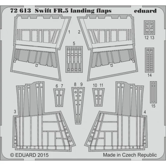 Eduard 72613 1/72 Supermarine Swift FR.5 Landing Flaps for Airfix kit (1 PE sheet) - Model Planes