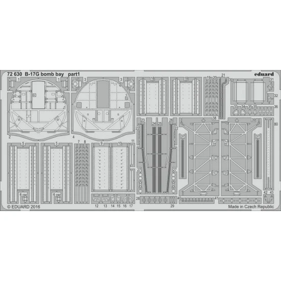 Eduard 72630 1/72 Boeing B-17G Flying Fortress Bomb Bay for Airfix kit A08017 (2 Photoetch Sheets)