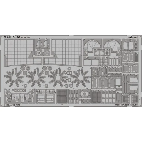 Eduard 72631 1/72 Boeing B-17G Flying Fortress Exterior Detail Set for Airfix kit A08017 (1PE)
