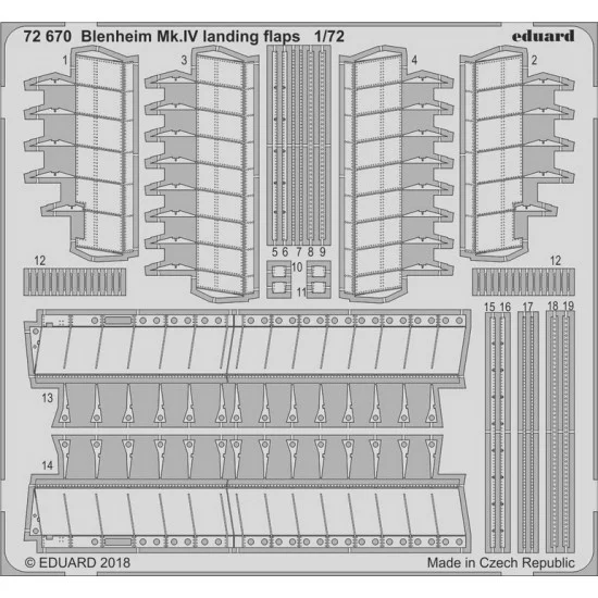 Eduard 72670 1/72 Blenheim Mk.IV Landing Flaps Detail Set for Airfix kits - Model Planes