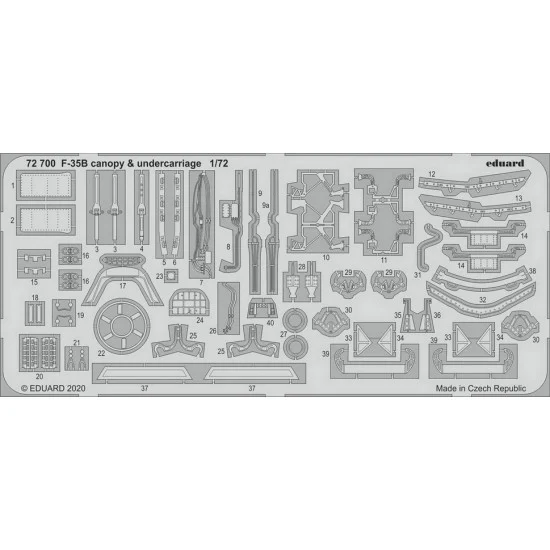 Eduard 72700 1/72 Lockheed Martin F-35B Lightning II Canopy & Undercarriage Detail Set for Italeri