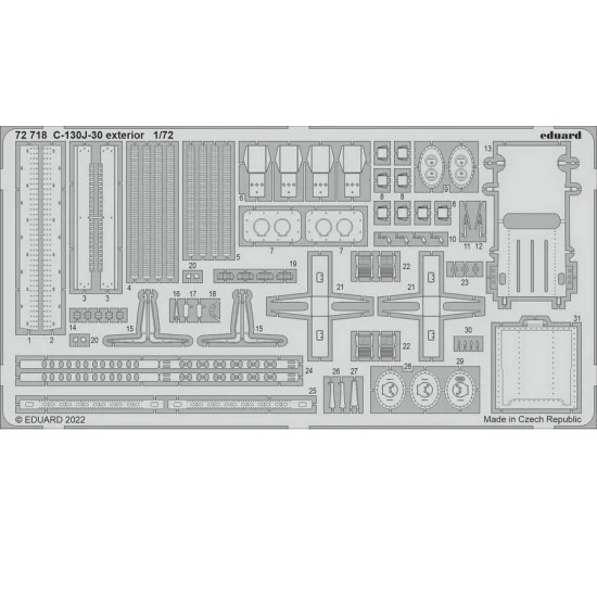 Eduard 72718 1/72 Lockheed Martin C-130J-30 Super Hercules Exterior Detail Set for Zvezda kits