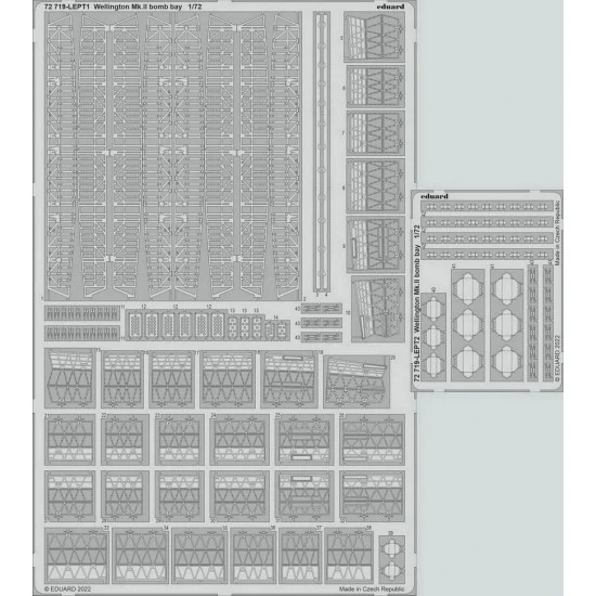Eduard 72719 1/72 Vickers Wellington Mk.II Bomb Bay Detail set for Airfix kits - Model Planes