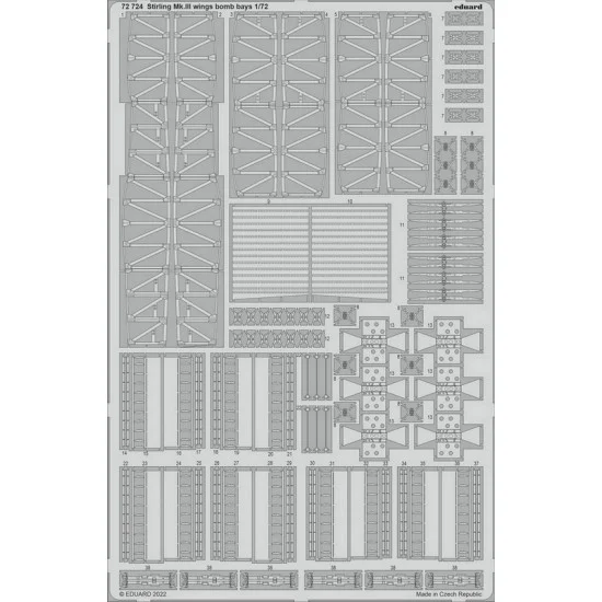 Eduard 72724 1/72 Short Stirling Mk.III Wings Bomb Bays Detail set for Italeri kits - Model Planes