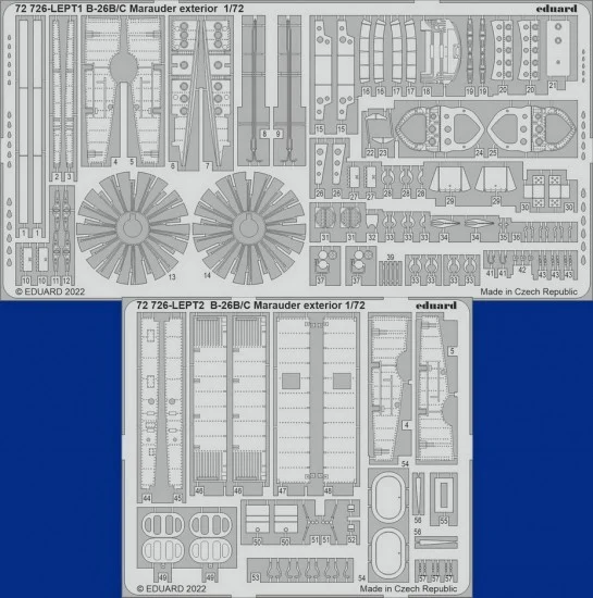Eduard 72726 1/72 B-26B/C Marauder Exterior Detail set for Hasegawa/Hobby 2000 kits
