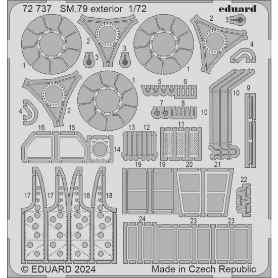 Eduard 72737 1/72 Savoia-Marchetti SM.79 Sparviero Exterior Photo-etched set for Italeri kits