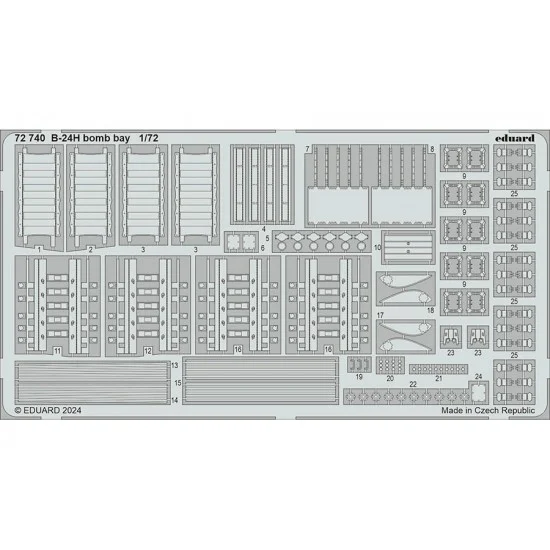 Eduard 72740 1/72 B-24H Liberator Bomb Bay PE Sheet for Airfix kits