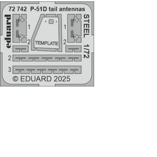 Eduard 72742 1/72 P-51D Tail Antennas Steel (PE set)