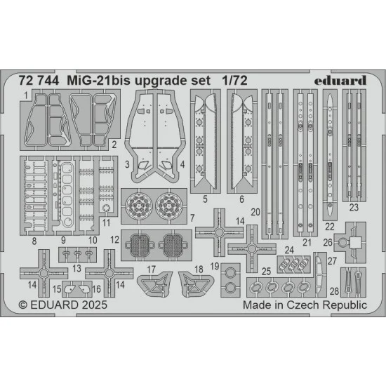 Eduard 72744 1/72 MiG-21Bis Upgrade Photo-etched set for Eduard kits