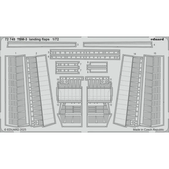 Eduard 72745 1/72 TBM-3 Avenger Landing Flaps Photo-etched set for Hobby Boss kits