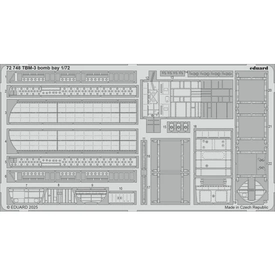 Eduard 72748 1/72 TBM-3 Avenger Bomb Bay Photo-etched set for Hobby Boss kits