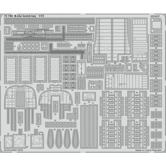Eduard 72750 1/72 B-24J Bomb Bay Photo-etched set for Hasegawa kits