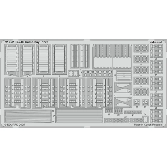 Eduard 72752 1/72 B-24D Bomb Bay Photo-etched set for Airfix kits