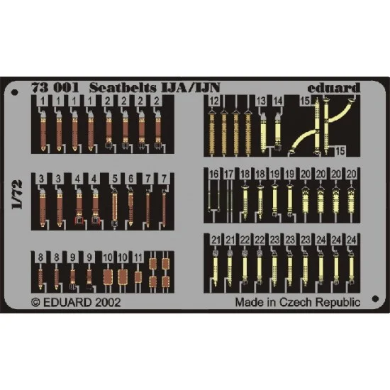 Eduard 73001 Colour Photoetch for 1/72 IJA/IJN Seatbelts - Model Planes