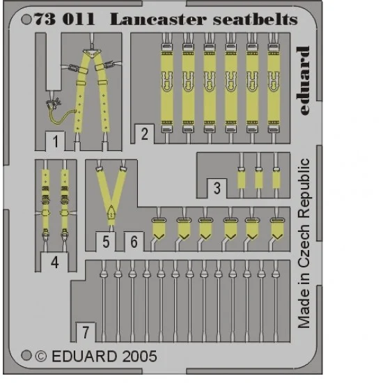 Eduard 73011 Colour Photoetch for 1/72 Lancaster Seatbelts - Model Planes