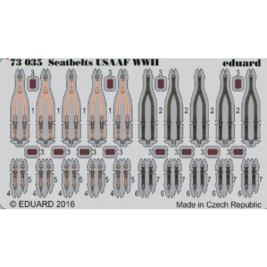 Eduard 73035 1/72 WWII USAAF Seatbelts (Steel, 1 Photo-Etched Sheet)