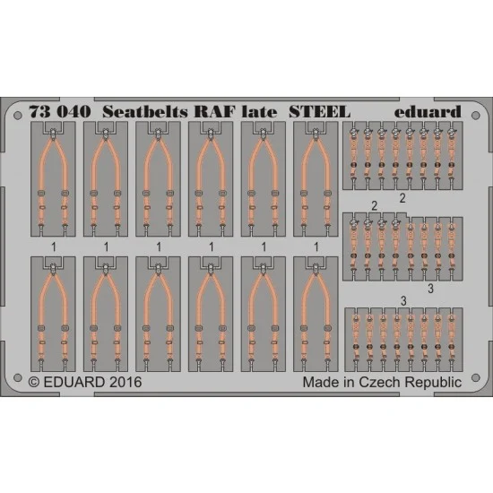 Eduard 73040 1/72 RAF Late Seatbelts (Steel, 1 Photo-Etched Sheet)